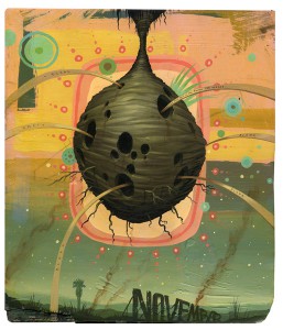 Jeff  Soto -  <strong>November Beehive</strong> (2005<strong style = 'color:#635a27'></strong>)<bR /> Acrylic on Wood 
14 1/2 x 12 1/2 inches