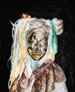 Artists Anonymous    -  <strong>Unicorn or Coincidence</strong> (2014<strong style = 'color:#635a27'></strong>)<bR /> oil on board, 
 15.38 x 12.62 inches 
(39 x 32 cm)