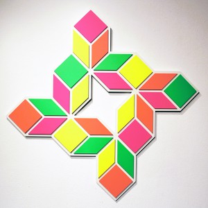 Aakash  Nihalani -  <strong>8 B</strong> (2012<strong style = 'color:#635a27'></strong>)<bR /> acrylic on wood, 
 38.5 x 38.5 x .75 inches 
(97.79 x 97.79 x 1.9 cm)