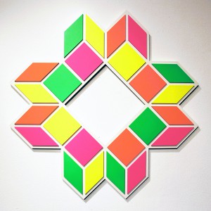 Aakash  Nihalani -  <strong>8 L</strong> (2012<strong style = 'color:#635a27'></strong>)<bR /> acrylic on wood, 
 33 x 33 x .75 inches 
(83.82 x 83.82 x 1.9 cm)