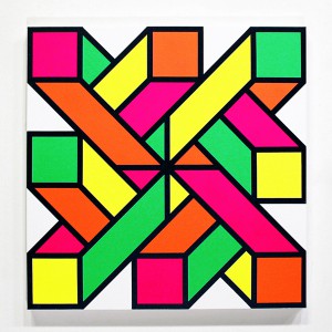 Aakash  Nihalani -  <strong>In-n-Out 2</strong> (2012<strong style = 'color:#635a27'></strong>)<bR /> acrylic on canvas, 
 24 x 24 inches 
(60.96 x 60.96 cm)