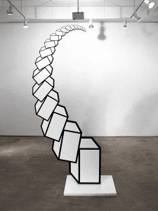 Aakash  Nihalani -  <strong>Upright</strong> (2012<strong style = 'color:#635a27'></strong>)<bR /> acrylic on wood, 
 108.75 x 46.5 x 2 inches 
(276.22 x 118.11 x 5 cm)