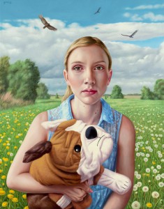 Alex  Gross -  <strong>Impermanence</strong> (2014<strong style = 'color:#635a27'></strong>)<bR /> oil on canvas, 
 32 x 25 inches 
(81.28 x 63.50 cm)
