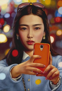 Alex  Gross -  <strong>Selfie</strong> (2014<strong style = 'color:#635a27'></strong>)<bR /> oil on canvas, 
 22 x 15 inches 
(55.88 x 38.10 cm)