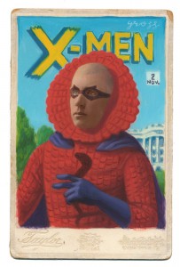 Alex  Gross -  <strong>The Vanisher</strong> (2014<strong style = 'color:#635a27'></strong>)<bR /> mixed media on antique cabinet card photograph, 
 4.25 x 6.5 inches 
(10.8 x 16.51 cm) 
9 x 11 inches, FRAMED, 
 Please contact gallery for availability