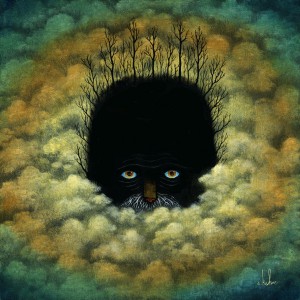Andy  Kehoe -  <strong>Dark Drifter</strong> (2011<strong style = 'color:#635a27'></strong>)<bR /> oil on wood panel, 
 10 x 10 inches  
(25.4 x 25.4 cm)