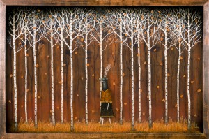 Andy  Kehoe -  <strong>Strolling Through a Close Enchantment</strong> (2013<strong style = 'color:#635a27'></strong>)<bR /> oil, acrylic, polymer clay and resin in wood box, 
 30 x 20 inches 
(76.20 x 50.80 cm)
