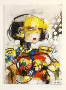 Anthony  Lister -  <strong>Not Happy Jan</strong> (2014<strong style = 'color:#635a27'></strong>)<bR /> mixed media on canvas, 
 36 x 26 inches 
(91.44 x 66.04 cm)