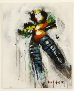 Anthony  Lister -  <strong>Sure Boss</strong> (<strong style = 'color:#635a27'></strong>)<bR /> mixed media on canvas, 
 28 x 23 inches 
(71.12 x 58.42 cm)