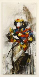 Anthony  Lister -  <strong>The Strong One</strong> (2014<strong style = 'color:#635a27'></strong>)<bR /> mixed media on canvas, 
 36 x 17 inches 
(91.44 x 43.18 cm)
