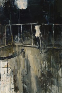 Ashley  Wood -  <strong>Of Course The Longing Was Fabricated</strong> (2012<strong style = 'color:#635a27'></strong>)<bR /> oil and acrylic on panel, 
 36 x 24 inches (91.44 x 60.96 cm) 
38.75 x 26.75 x 2.25 inches, framed