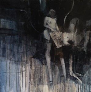 Ashley  Wood -  <strong>Surgery 2</strong> (2012<strong style = 'color:#635a27'></strong>)<bR /> oil and acrylic on linen, 
 24 x 24 inches (60.96 x 60.96 cm) 
26.5 x 26.5 x 2.25 inches, framed