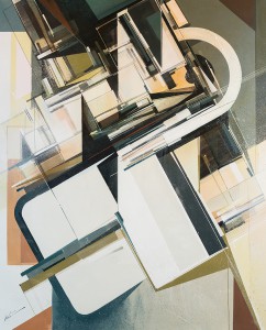 Augustine Kofie -  <strong>Inventorium 3</strong> (2015<strong style = 'color:#635a27'></strong>)<bR /> acrylic polymer and spray paint on primed duck canvas finished in satin gel medium, 
 48 x 60 inches 
(121.92 x 152.4 cm)