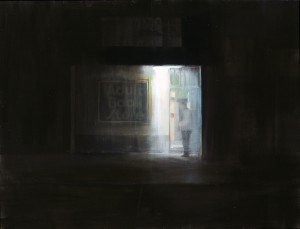 Brett  Amory -  <strong>Waiting 82</strong> (2011<strong style = 'color:#635a27'></strong>)<bR /> oil on wood panel, 
 36 x 48 inches 
(91.44 x 121.92 cm)