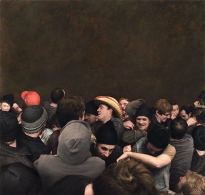 Dan  Witz -  <strong>70 Commercial Street (small)</strong> (2010<strong style = 'color:#635a27'></strong>)<bR /> oil and digital media on canvas, 
 34 x 36 inches (86.36 x 91.44 cm) 
35.375 x 37.375 x 2.5 inches, framed