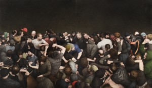 Dan  Witz -  <strong>ABC No Rio</strong> (2011<strong style = 'color:#635a27'></strong>)<bR /> oil and digital media on canvas, 
 55.75 x 96 inches  
(142.24 x 243.84 cm)