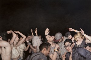 Dan  Witz -  <strong>Brite Nite 2</strong> (2014<strong style = 'color:#635a27'></strong>)<bR /> oil and digital media on canvas, 
 48 x 72 inches 
(121.92 x 182.88 cm)