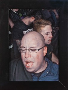 Dan  Witz -  <strong>Vision of Disorder - Study B</strong> (2014<strong style = 'color:#635a27'></strong>)<bR /> oil and digital media on canvas, 
 15 x 10 inches 
(38.1 x 25.4 cm)