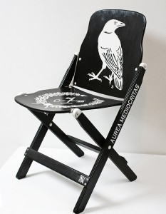 Dylan  Egon -  <strong>Chair 3</strong> (2008<strong style = 'color:#635a27'></strong>)<bR /> mixed media, 
 29.5 x 17 x 16 inches 
(74.93 x 43.18 x 40.64 cm)