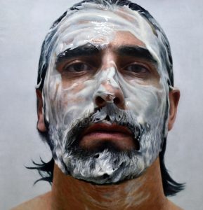 Eloy  Morales -  <strong>Paint in My Head Number 10</strong> (2014<strong style = 'color:#635a27'></strong>)<bR /> oil on canvas, 
 62.4 x 62.4 inches 
(160 x 160 cm)