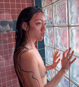 Alex  Gross -  <strong>The Tenant</strong> (2015<strong style = 'color:#635a27'></strong>)<bR />  oil on canvas, 
 25.5 x 23 inches 
(64.8 x 58.4 cm), 
 framed dimensions 26.5 x 24 inches