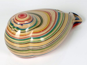 Haroshi    -  <strong>Pigeon 1</strong> (2011<strong style = 'color:#635a27'></strong>)<bR /> used skateboards, 
 9 x 4.72 x 4.92 inches 
(23 x 12 x 12.5 cm)