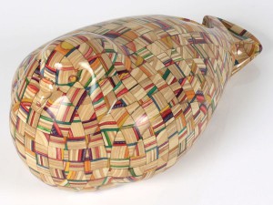 Haroshi    -  <strong>Pigeon 3 (5 borough)</strong> (2011<strong style = 'color:#635a27'></strong>)<bR /> used skateboards, 
 9 x 4.72 x 4.92 inches 
(23 x 12 x 12.5 cm)