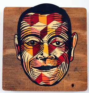 AJ  Fosik -  <strong>Untitled</strong> (2007<strong style = 'color:#635a27'></strong>)<bR /> Enamel on Wood, 
 7 1/4 x 7 inches