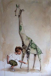 Ernest  Zacharevic -  <strong>Untitled</strong> (<strong style = 'color:#635a27'></strong>)<bR /> oil on canvas, 
 59.06 x 47.24 inches 
(150 x 120 cm)