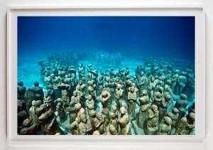 Jason  deCaires Taylor -  <strong>Silent Evolution 1</strong> (2012<strong style = 'color:#635a27'></strong>)<bR /> digital C print, 
 48 x 72 inches 
(121.92 x 182.88 cm) 
55 x 79 x 2.25 inches, framed, 
 Edition of 3