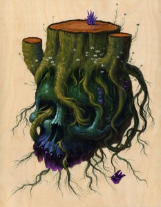 Jeff  Soto -  <strong>Charles</strong> (2012<strong style = 'color:#635a27'></strong>)<bR /> acrylic on wood panel, 
 18 x 14 inches 
45.72 x 35.56 cm