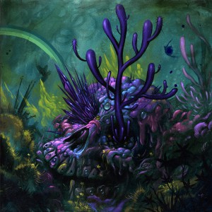 Jeff  Soto -  <strong>Jeff - Decay and Overgrowth</strong> (2012<strong style = 'color:#635a27'></strong>)<bR /> acrylic on wood panel, 
 18 x 18 inches 
45.72 x 45.72 cm