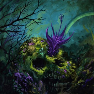 Jeff  Soto -  <strong>Jennifer - Decay and Overgrowth</strong> (2012<strong style = 'color:#635a27'></strong>)<bR /> acrylic on wood panel, 
 18 x 18 inches 
45.72 x 45.72 cm