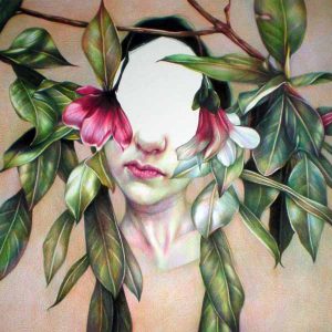 Marco  Mazzoni -  <strong>Magnolia</strong> (2010<strong style = 'color:#635a27'></strong>)<bR /> colored pencil on paper, 
 17.75 x 17.75 inches 
(45 x 45 cm) 
20.75 x 20.5 inches, framed