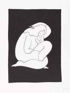 Parra    -  <strong>Sleeping</strong> (2012<strong style = 'color:#635a27'></strong>)<bR /> ink on paper, 
 15.75 x 11.75 inches 
(40 x 30 cm) 
19.375 x 15.375 x 1.25 inches, framed
