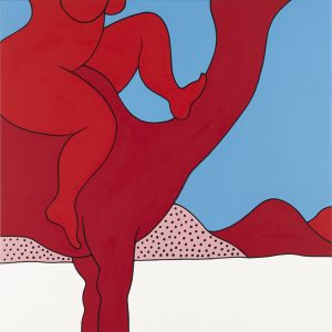 Parra    -  <strong>Kick the Camel</strong> (2012<strong style = 'color:#635a27'></strong>)<bR /> acrylic on canvas, 
 39.375 x 39.375 inches 
(100 x 100 cm)