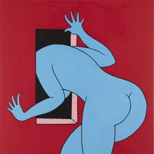 Parra    -  <strong>Look Out The Window Baby</strong> (2012<strong style = 'color:#635a27'></strong>)<bR /> acrylic on canvas, 
 39.375 x 39.375 inches 
(100 x 100 cm)
