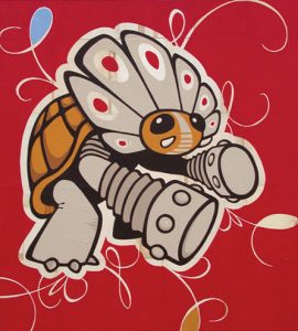 Plankton    -  <strong>Turtle Robot</strong> (<strong style = 'color:#635a27'></strong>)<bR /> mixed media , 
 40 x 36 in. (101.60 x 91.44 cm)