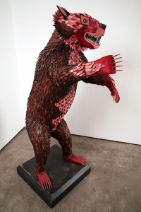 AJ  Fosik -  <strong>Bear Study Life Size (SIDE VIEW)</strong> (2006<strong style = 'color:#635a27'></strong>)<bR /> Mixed Media, 
 65 x 42 x 28 inches