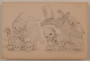Jason  D'Aquina -  <strong>Slow and Steady</strong> (2003<strong style = 'color:#635a27'></strong>)<bR /> Graphite on paper
