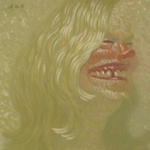 Dave  Cooper -  <strong>Carla</strong> (2005<strong style = 'color:#635a27'></strong>)<bR /> Oil on Canvas, 
 10 x 10 inches
