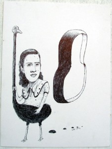 Louie  Cordero -  <strong>Drawing #16</strong> (2004<strong style = 'color:#635a27'></strong>)<bR /> Ink on Paper.