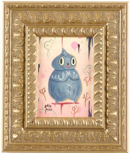Gary  Baseman -  <strong>Gray Yawnyawn</strong> (2005<strong style = 'color:#635a27'></strong>)<bR /> Acrylic on Wood Panel, 
 7 x 5 inches
