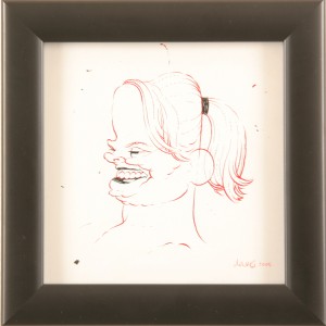 Dave  Cooper -  <strong>Study for Helga</strong> (2005<strong style = 'color:#635a27'></strong>)<bR /> Pen and Ink on Paper , 
 5 x 5 inches