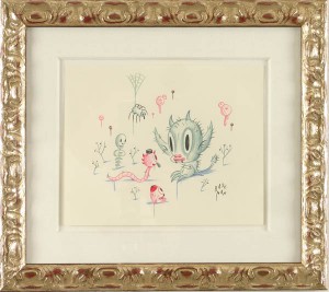 Gary  Baseman -  <strong>Itchichachacha</strong> (2005<strong style = 'color:#635a27'></strong>)<bR /> Mixed media on paper, 
 9 x 11 inches