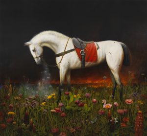 Martin Wittfooth -  <strong>Nocturne V</strong> (2015<strong style = 'color:#635a27'></strong>)<bR /> oil on canvas, 
 78 x 84 inches 
(198.12 x 213.36 cm)