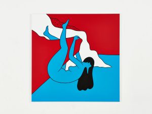 Parra   -  <strong>Hanging Cliff</strong> (2014<strong style = 'color:#635a27'></strong>)<bR /> acrylic on canvas, 
 39.37 x 39.37 inches 
(100 x 100 cm)