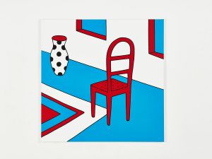 Parra   -  <strong>The Chair</strong> (2014<strong style = 'color:#635a27'></strong>)<bR /> acrylic on canvas, 
 39.37 x 39.37 inches 
(100 x 100 cm)