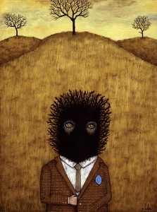 Andy  Kehoe -  <strong>Sanctioned Marauders</strong> (2007<strong style = 'color:#635a27'></strong>)<bR /> Acrylic and oil on panel, 
 16 x 12 inches