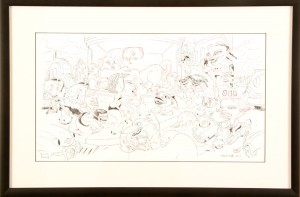 Dave  Cooper -  <strong>Study for Traffic</strong> (2005<strong style = 'color:#635a27'></strong>)<bR /> Pen and Ink on Paper, 
 13 x 22 inches